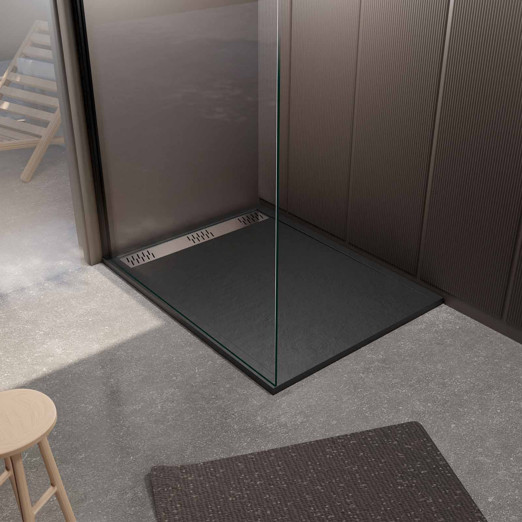 Duschwanne 'Goliath' schwarz 90 x 120 cm