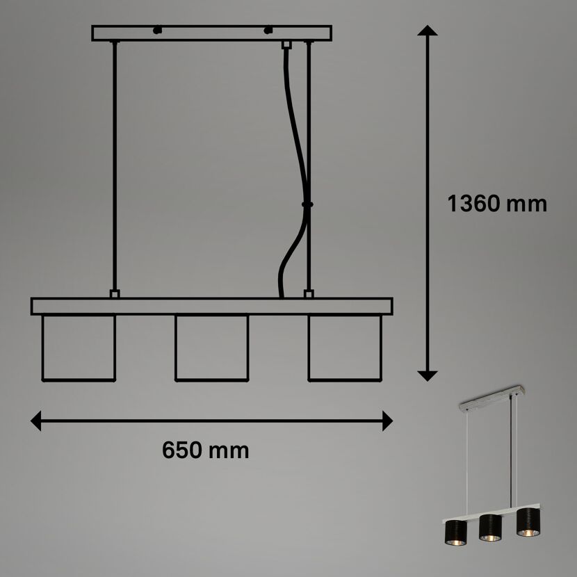 Pendelleuchte 'Luri' silber 25 W