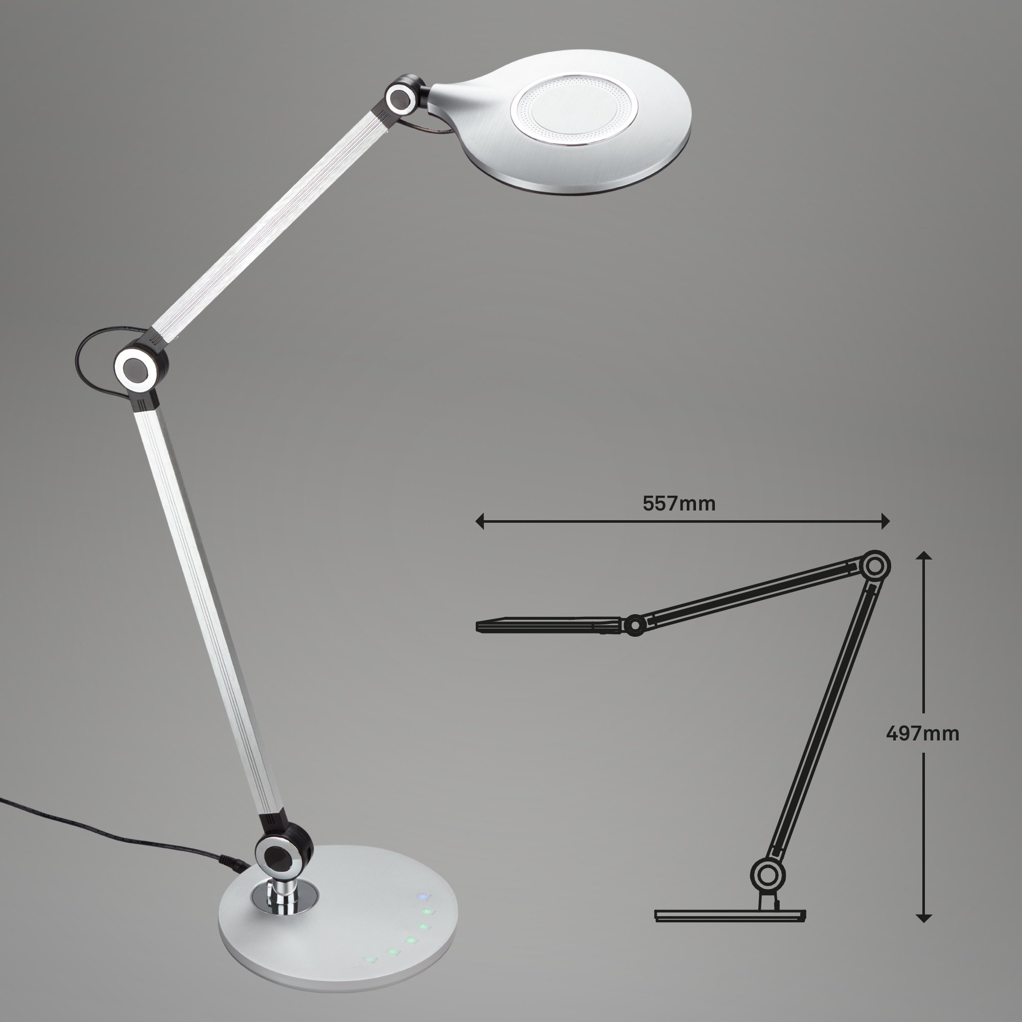 LED-Schreibtischleuchte 'Office' silber 7 W