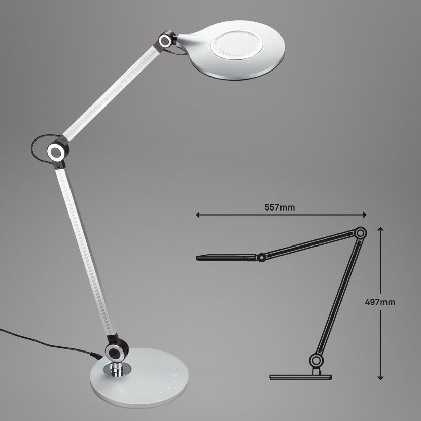 LED-Schreibtischleuchte 'Office' silber 7 W