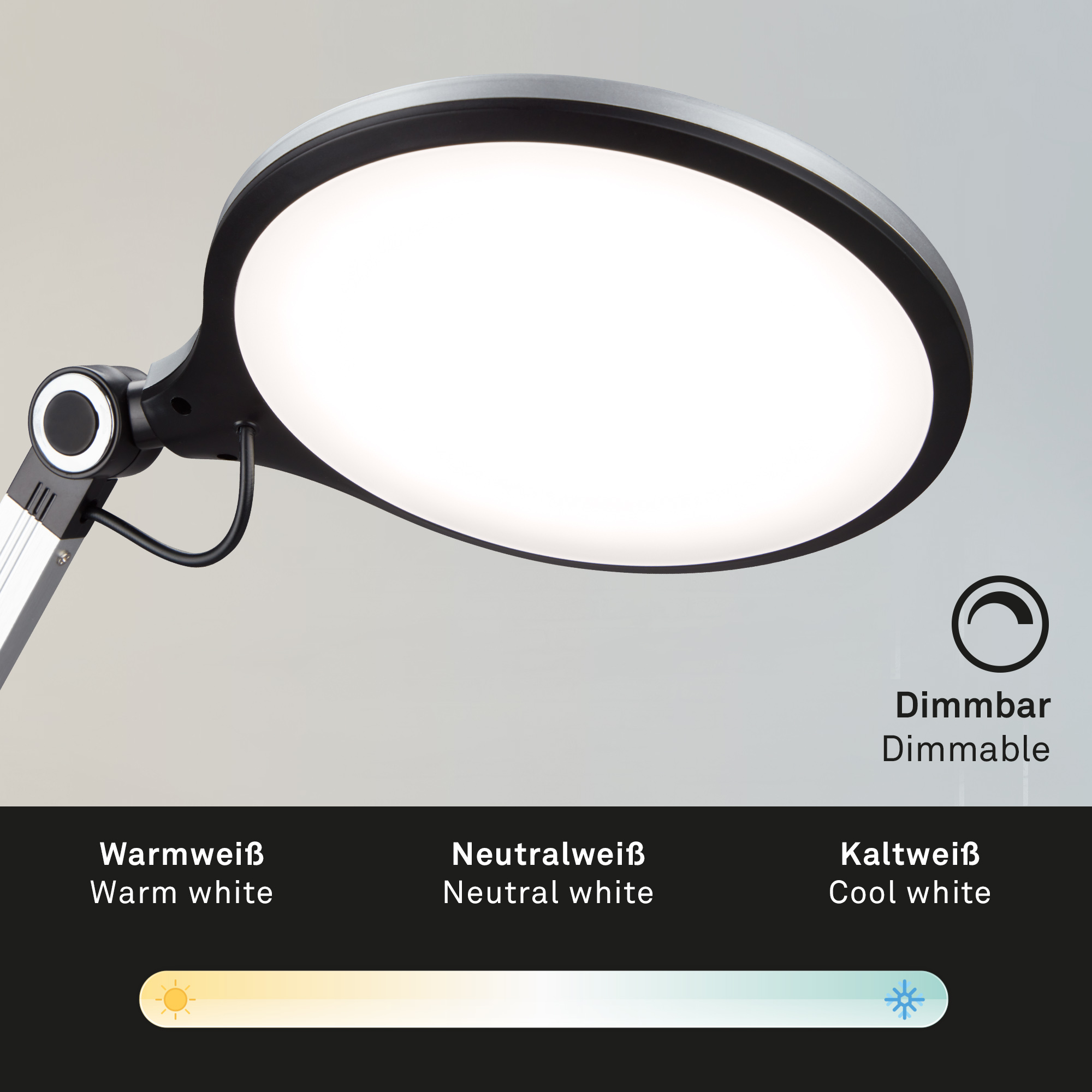 LED-Schreibtischleuchte 'Office' silber 7 W