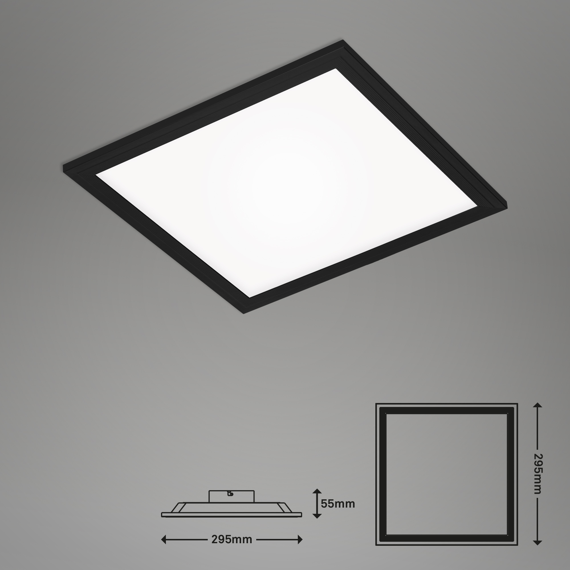 LED-Panel 'Simple' schwarz 12 W