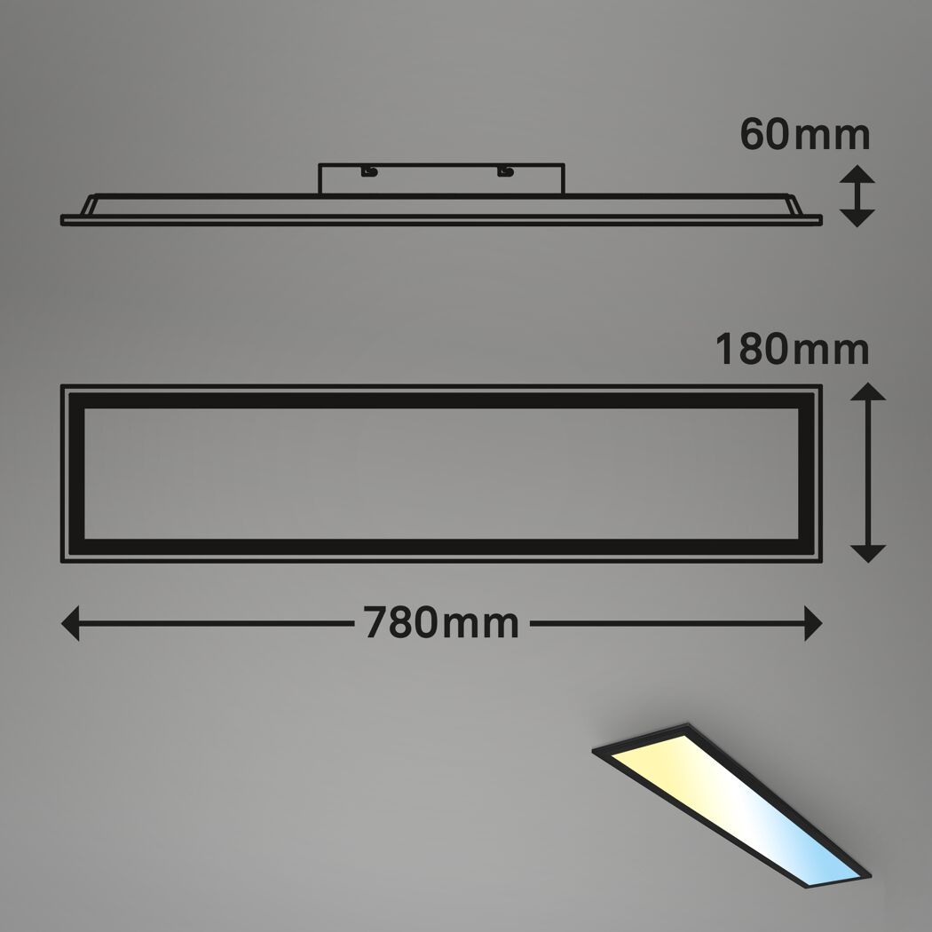 LED-Panel 'Piatto' dimmbar tageslichtweiß 18 x 6,5 x 78 cm