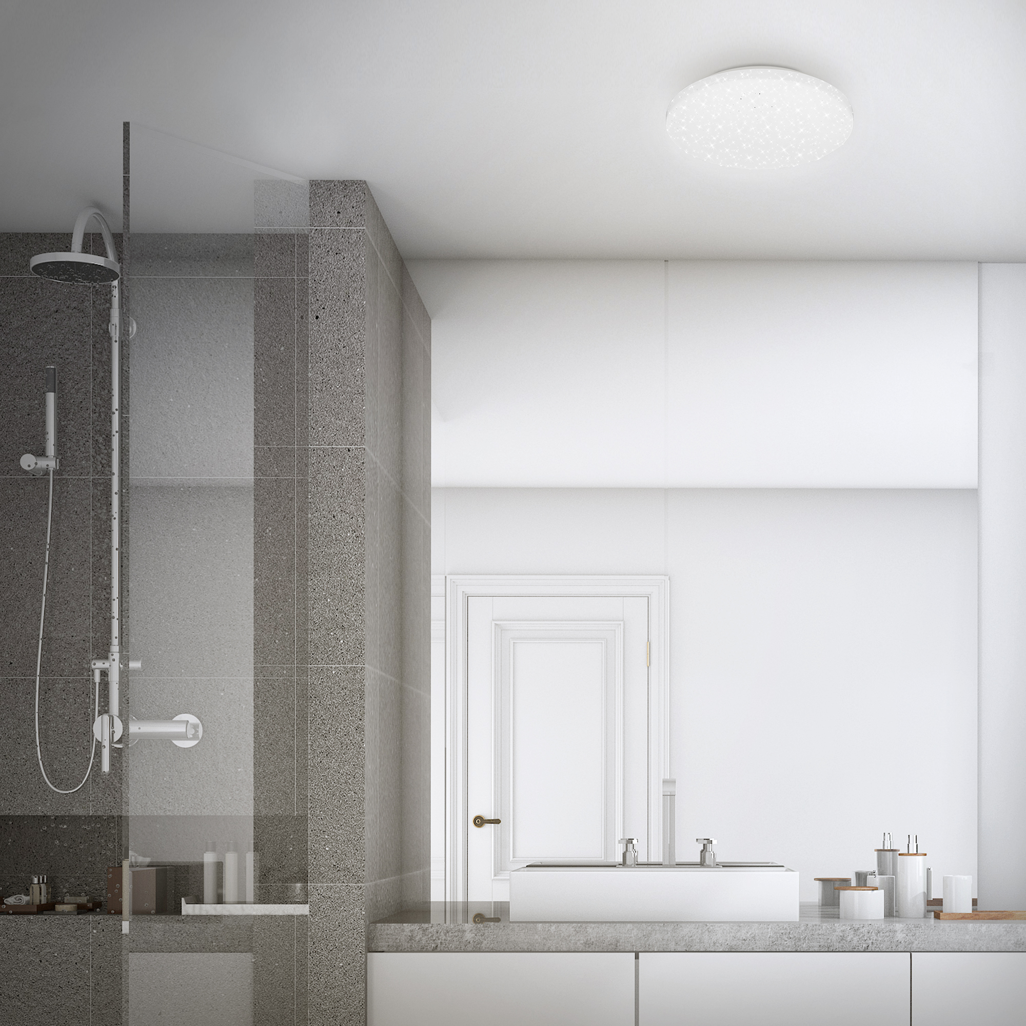 LED-Wand- und Deckenleuchte 'Case' weiß Ø 27,5 x 6 cm