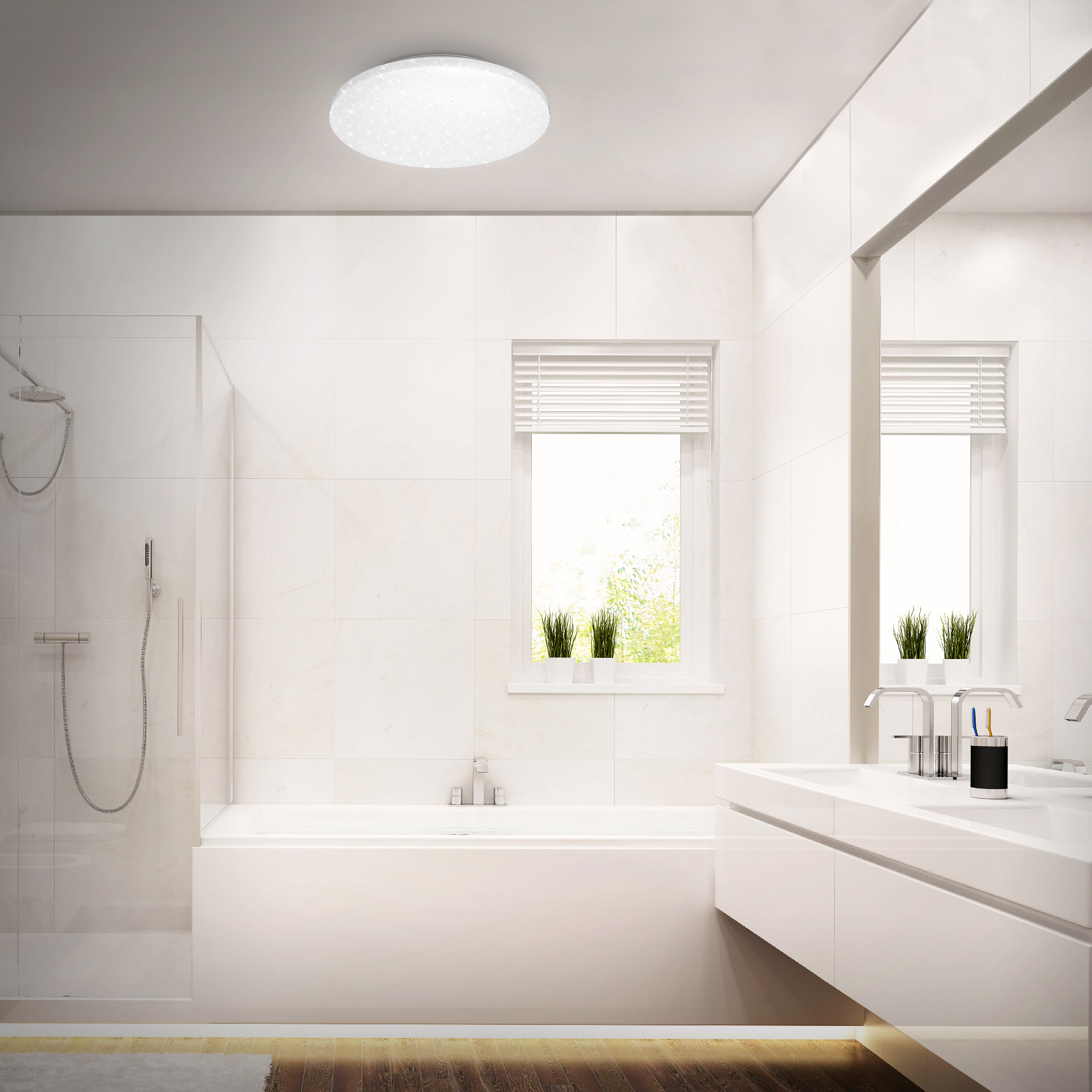 LED-Wand- und Deckenleuchte 'Case' weiß Ø 34 x 6 cm