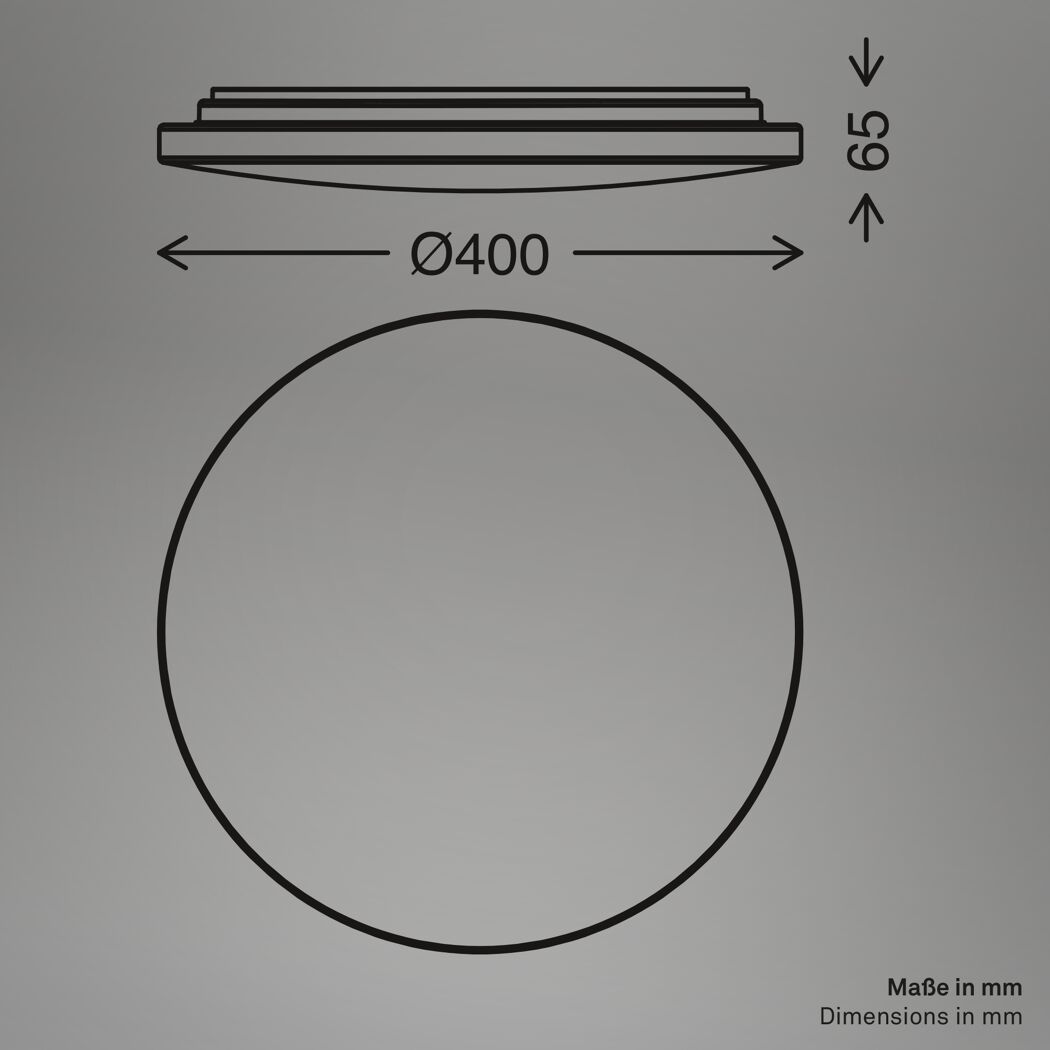 LED-Baddeckenleuchte 'Case' 2600 lm warmweiß Ø 40 x 6,5 cm