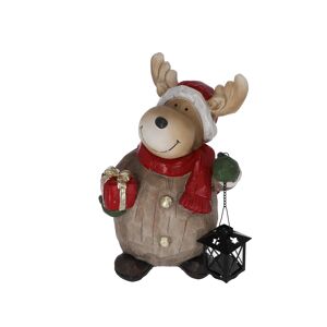 Dekofigur 'Elch mit Laterne' 38 cm