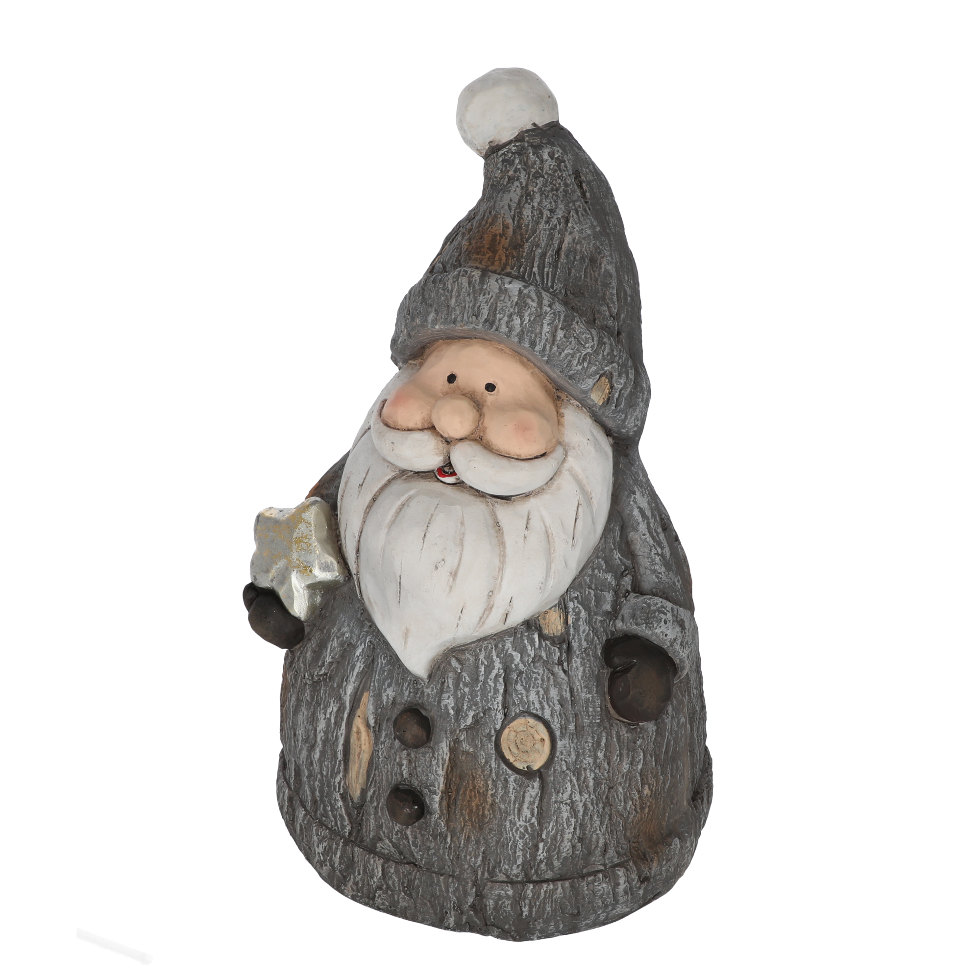 Dekofigur 'Weihnachtsmann' grau 47 cm