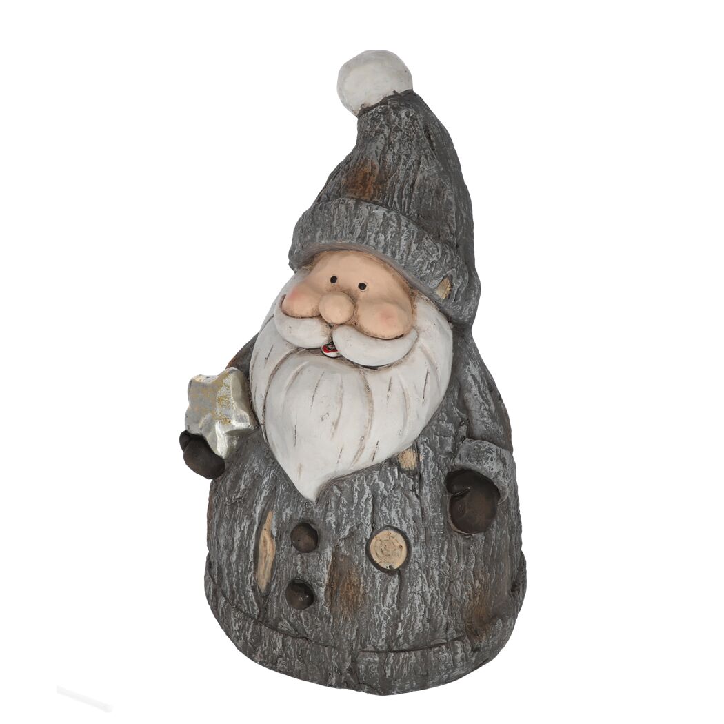 Dekofigur 'Weihnachtsmann' grau 47 cm