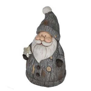 Dekofigur 'Weihnachtsmann' grau 47 cm