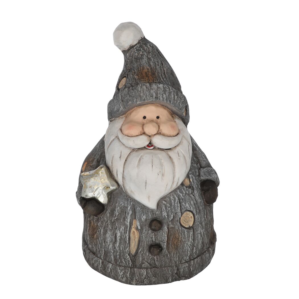 Dekofigur 'Weihnachtsmann' grau 47 cm