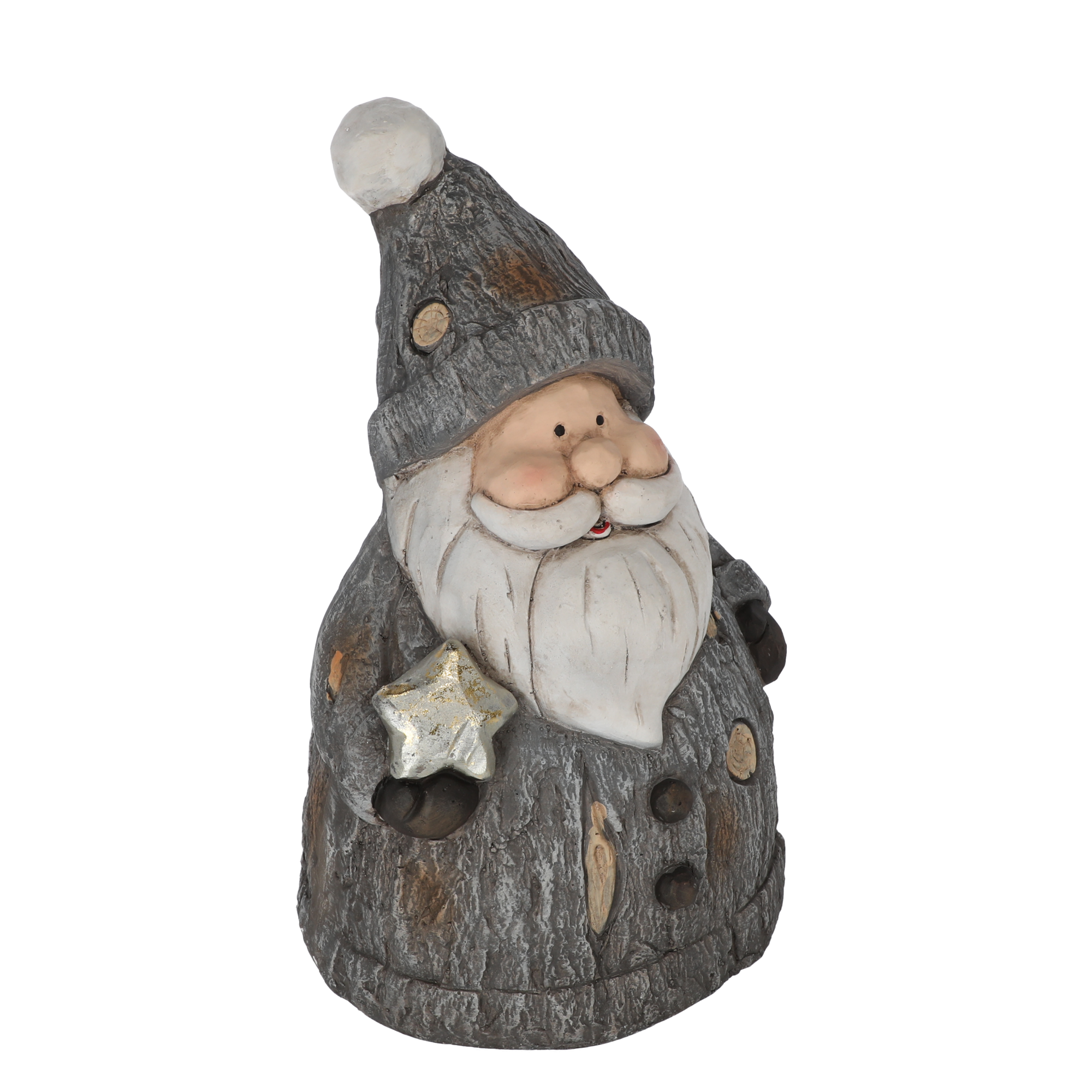 Dekofigur 'Weihnachtsmann' grau 47 cm