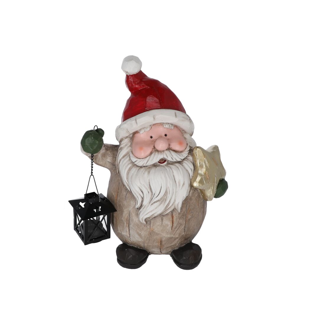 Dekofigur 'Weihnachtsmann mit Laterne' 39 cm