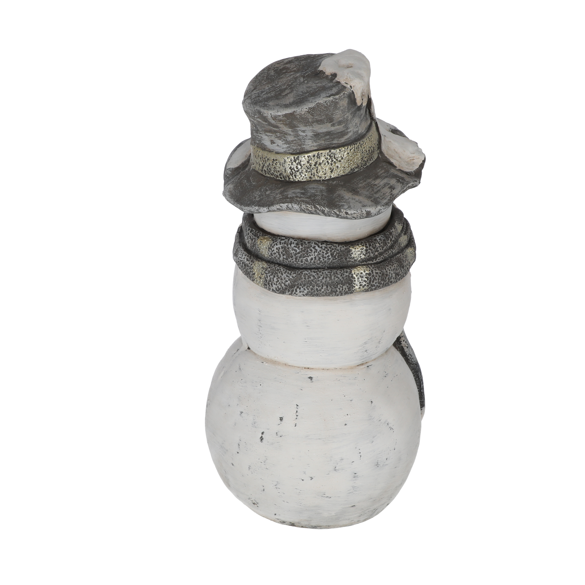 Dekofigur 'Schneemann mit Hut' grau 52 cm