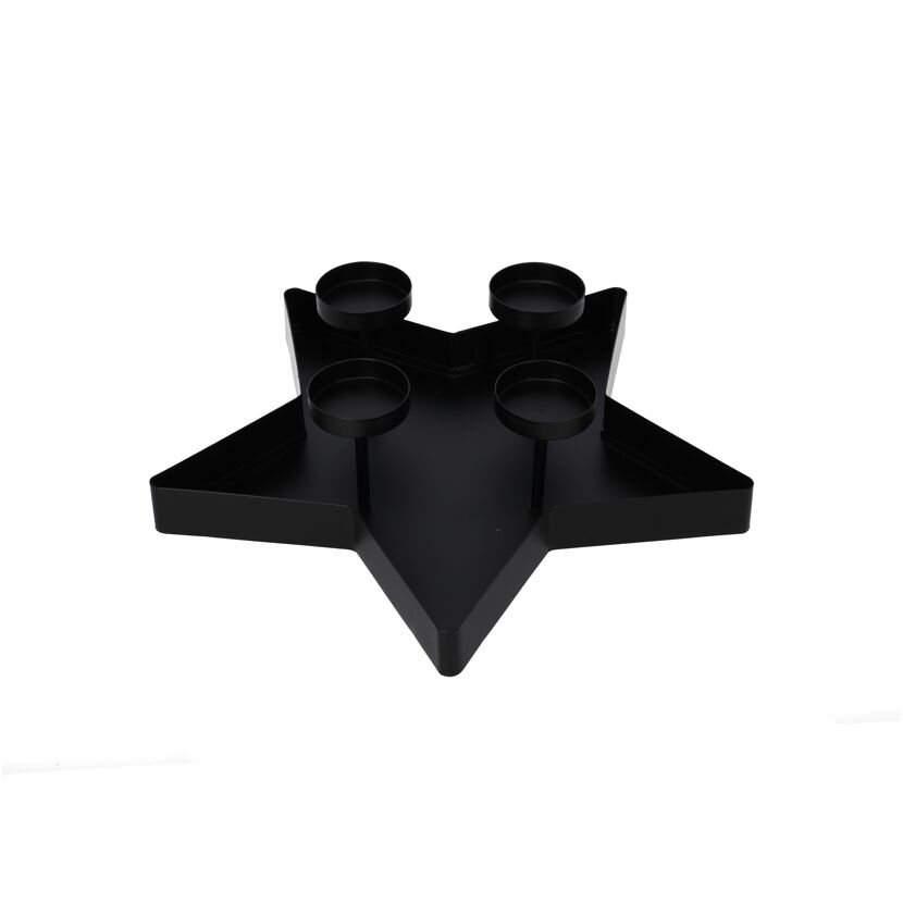 Kerzenhalter 'Stern' für 4 Kerzen schwarz