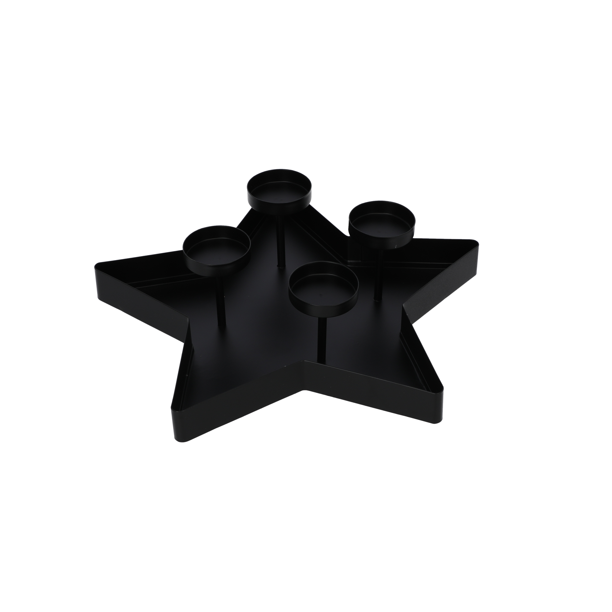 Kerzenhalter 'Stern' für 4 Kerzen schwarz