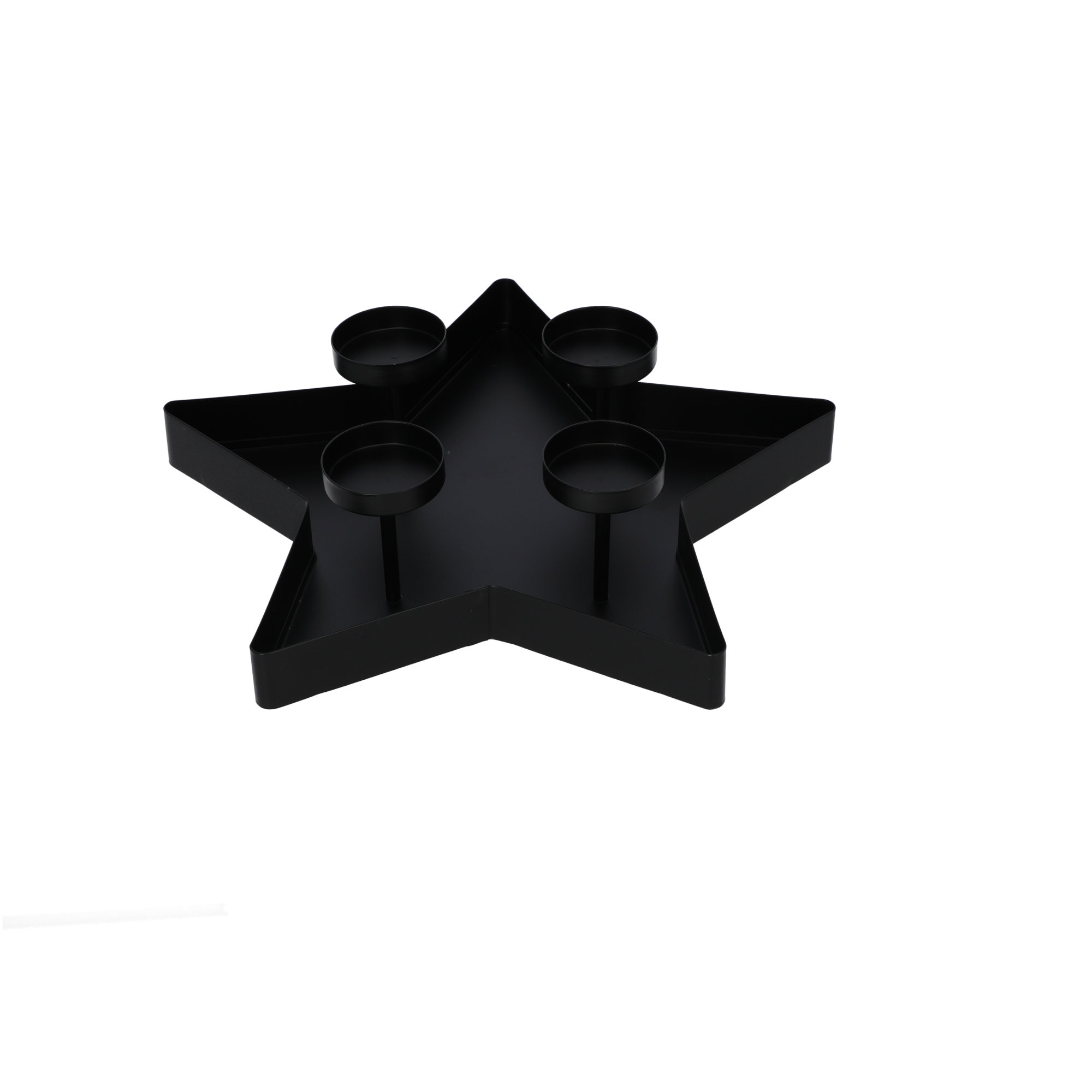 Kerzenhalter 'Stern' für 4 Kerzen schwarz