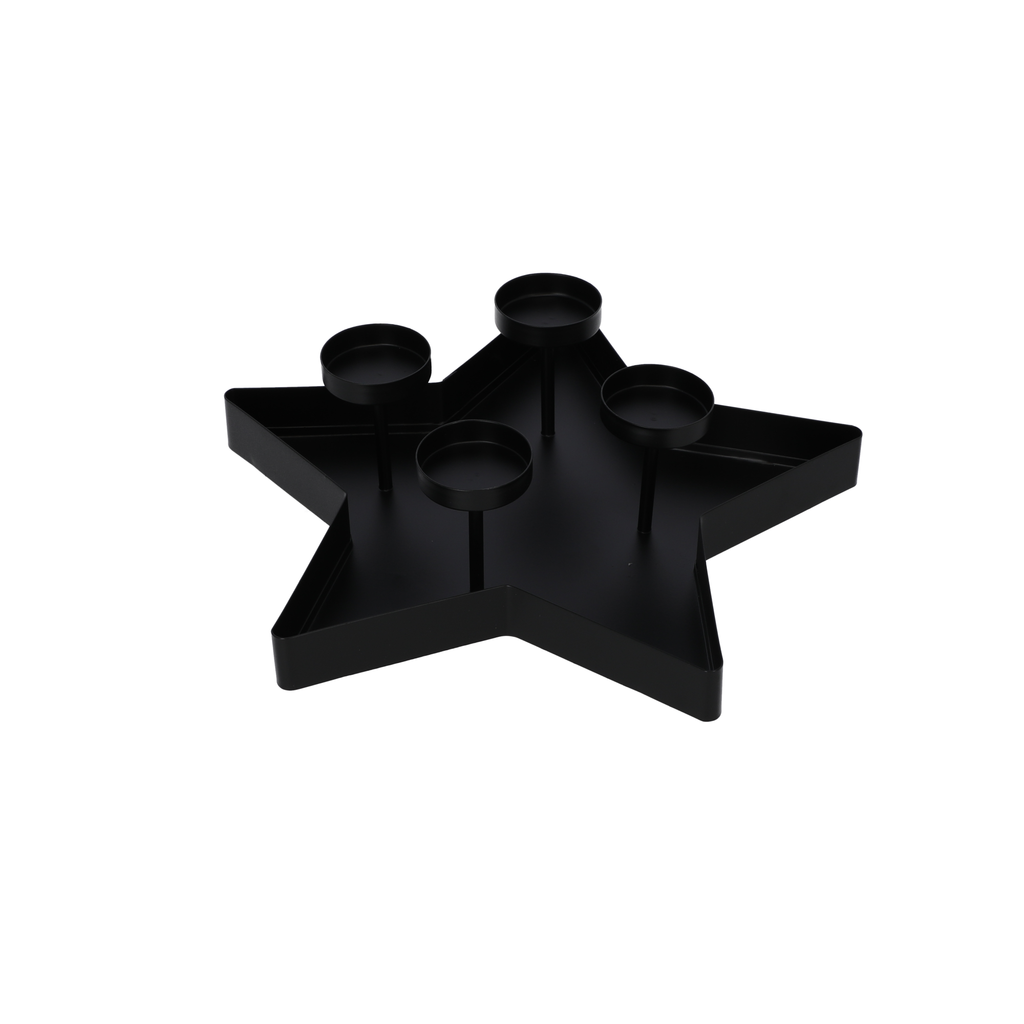Kerzenhalter 'Stern' für 4 Kerzen schwarz