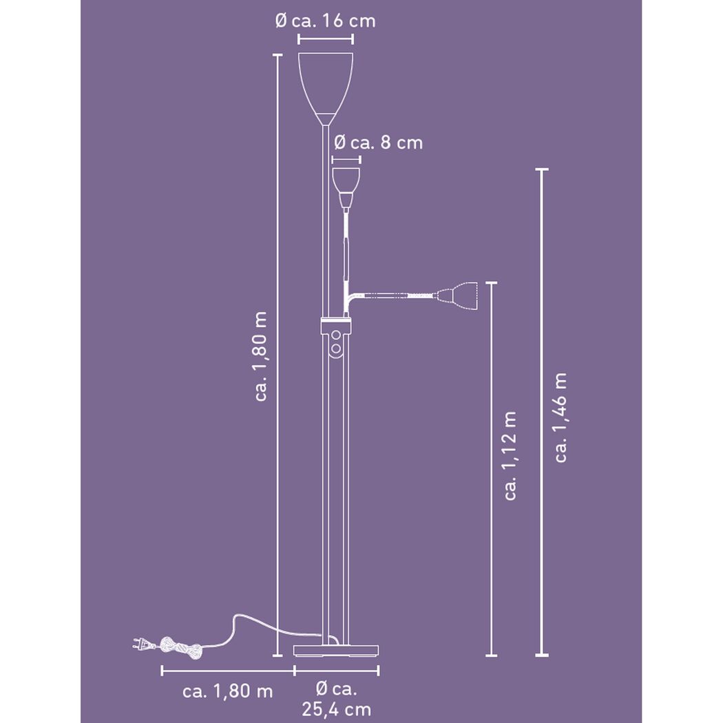 Stehlampe 'Michelle' E14, E27 Ø 16 x 180 cm