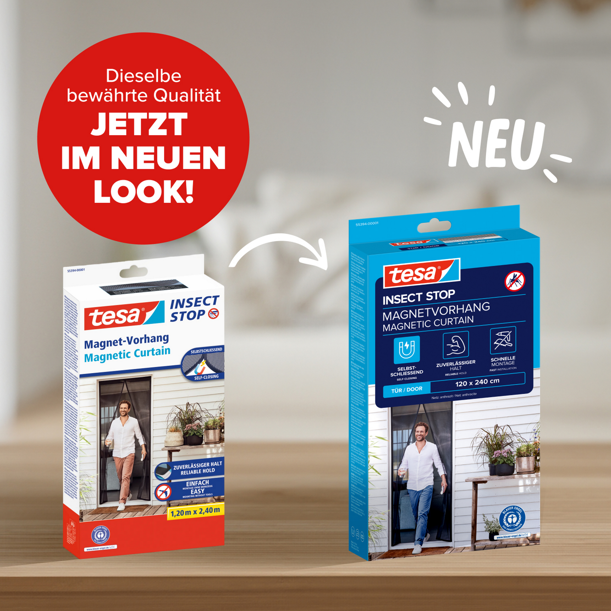 Magnetvorhang selbstschließend schwarz 120 x 240 cm