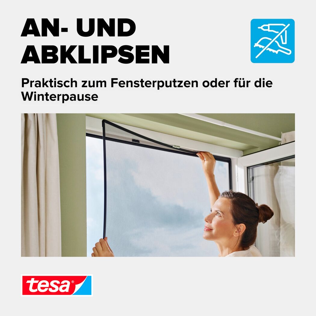 Insect Stop mit Anklipsrahmen schwarz 120 x 240 cm