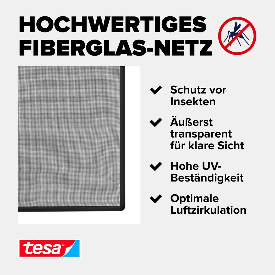 Insect Stop mit Anklipsrahmen schwarz 120 x 240 cm
