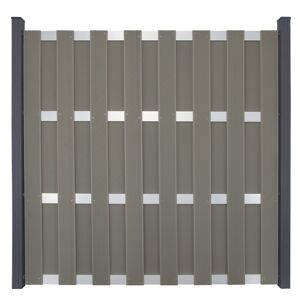 Zaunelement 'Fertigzaun' BPC/Aluminium quadratisch hellgrau/silber 180 x 180 x 3,2 cm