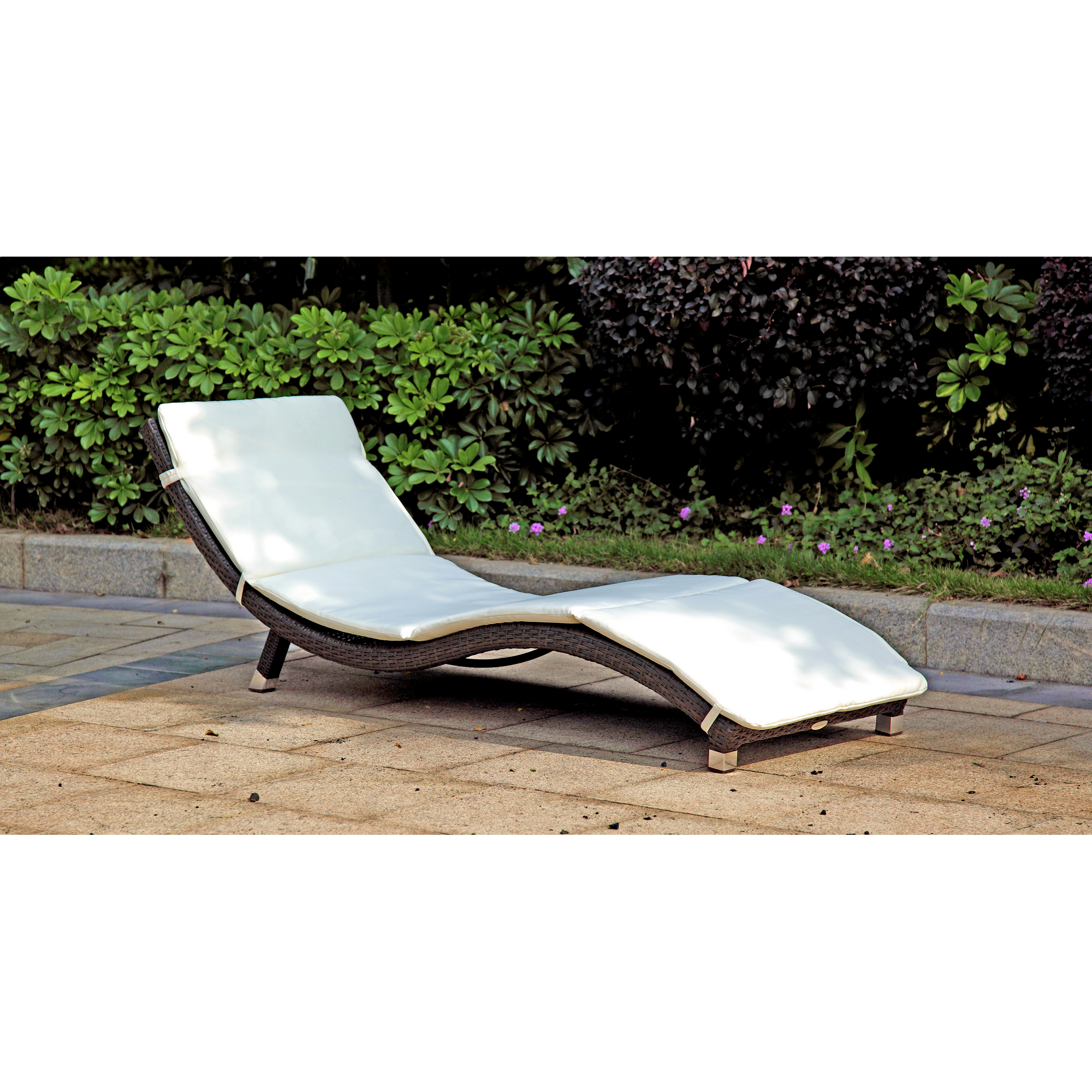 Sonnenliege 'Caracas' hellgrau/anthrazit 59 x 62 x 195 cm