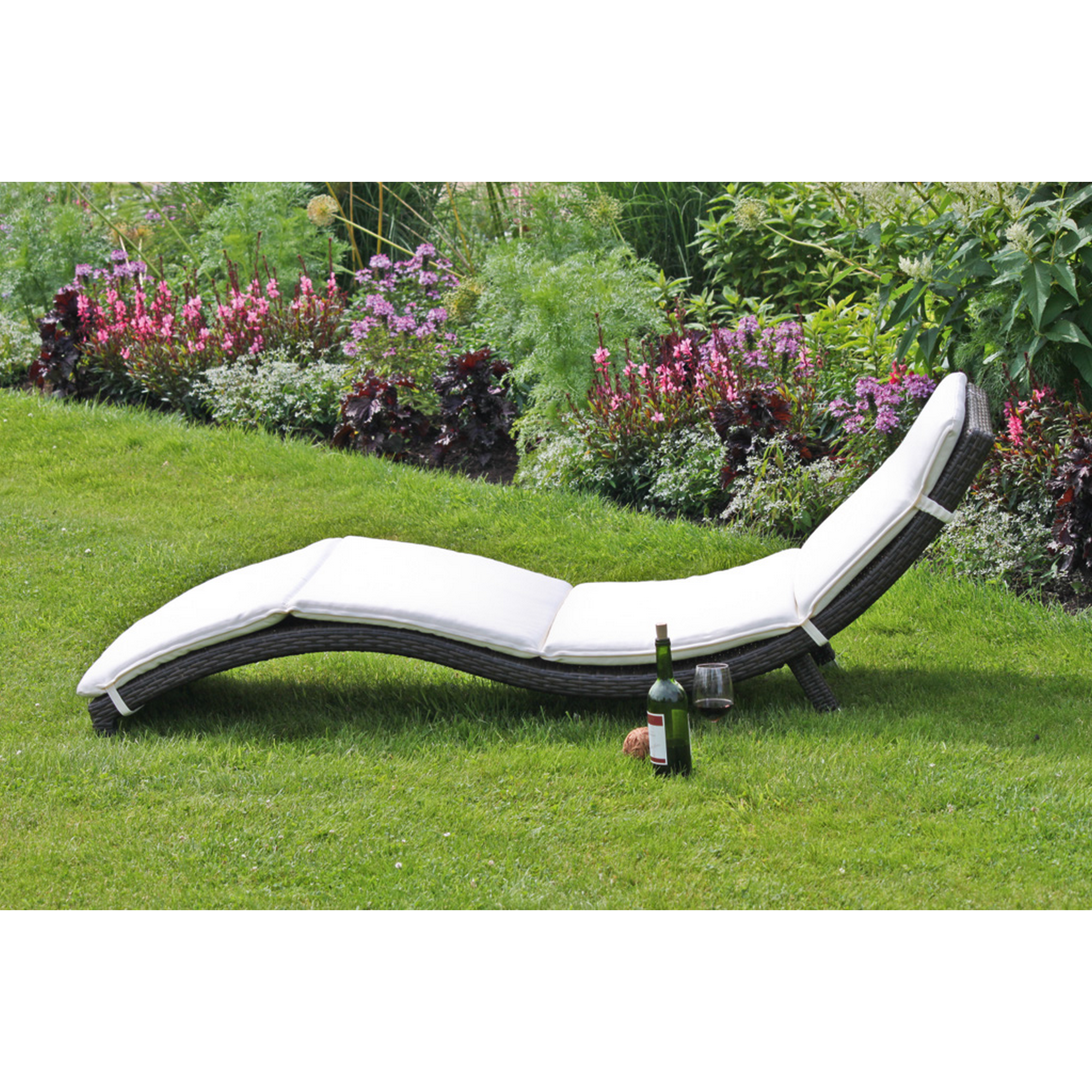 Sonnenliege 'Caracas' hellgrau/anthrazit 59 x 62 x 195 cm