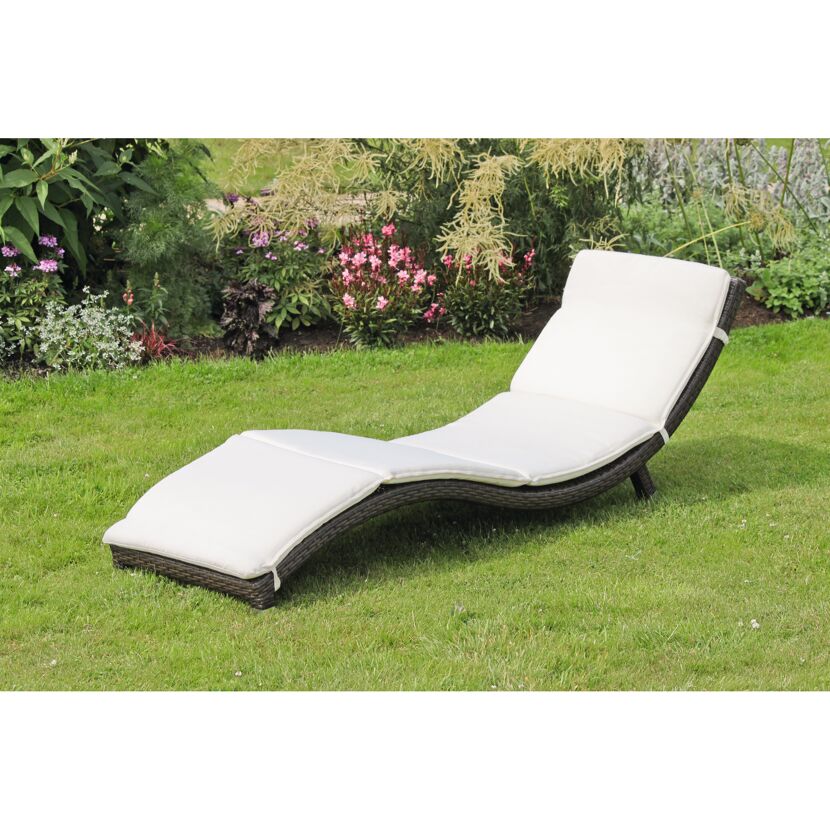 Sonnenliege 'Caracas' hellgrau/anthrazit 59 x 62 x 195 cm