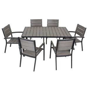 Gartenmöbel-Set 'Olivia' hellgrau 7-teilig