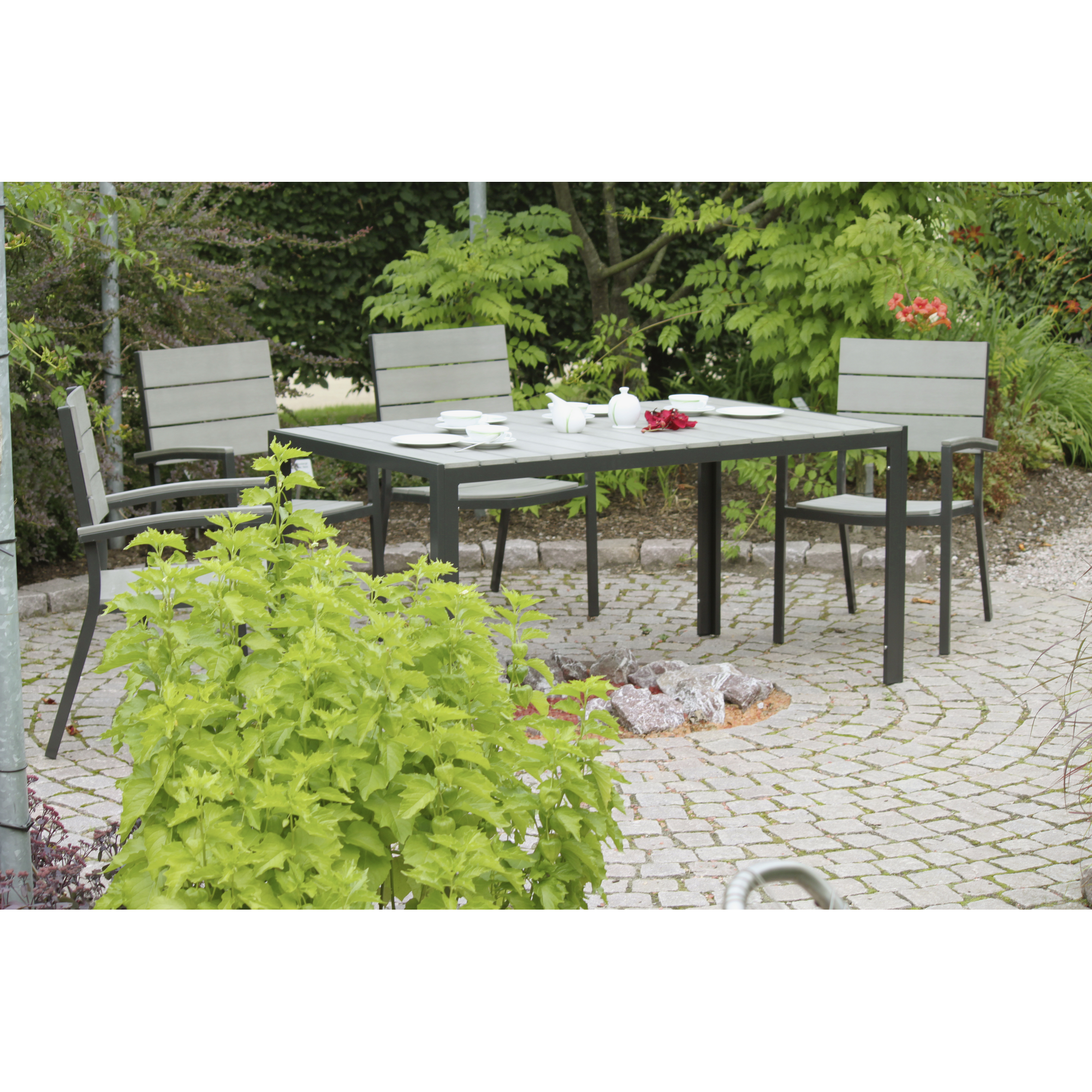 Gartenmöbel-Set 'Olivia' hellgrau 7-teilig + product picture