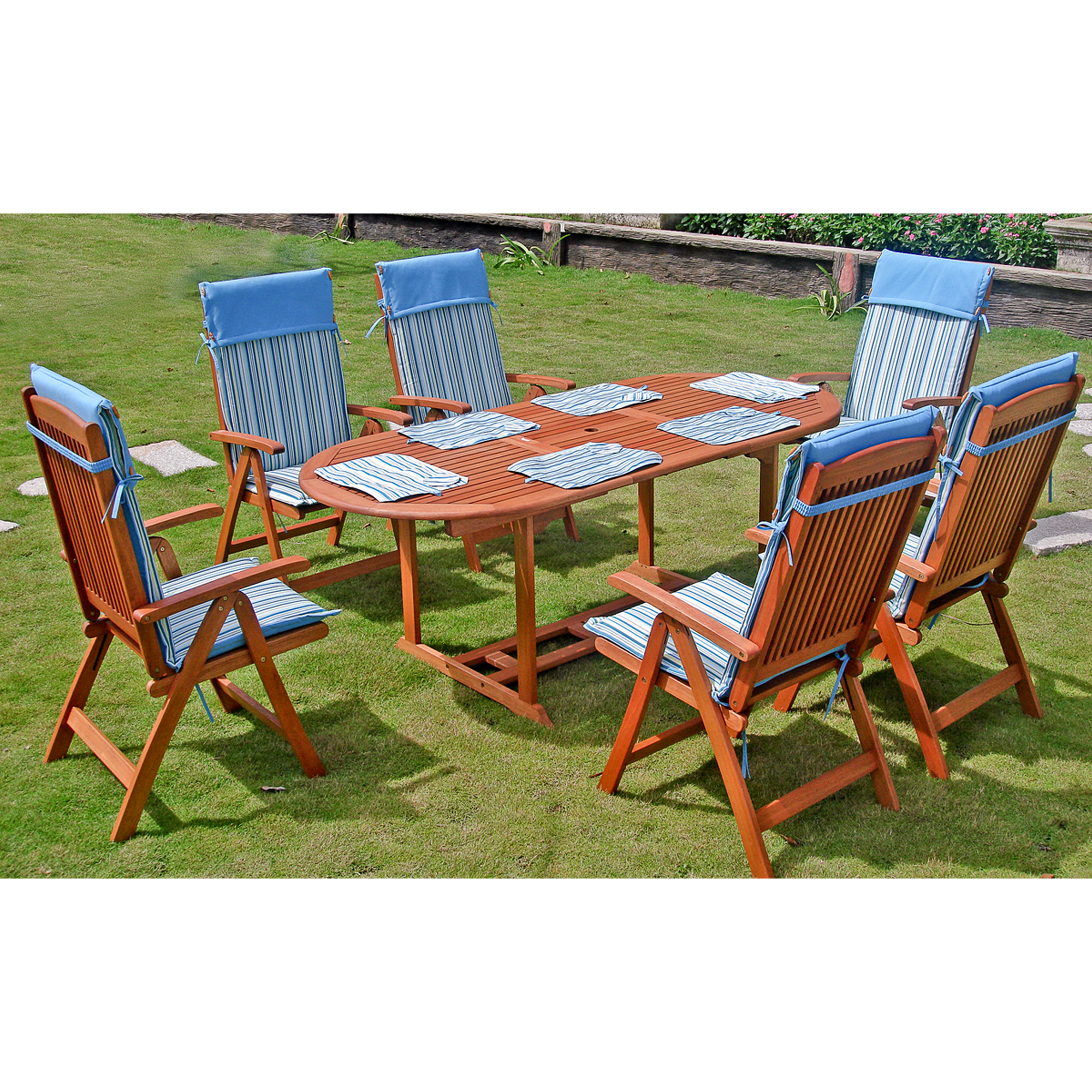 Gartenmöbelset 'Stockholm' für 6 Personen Eukalyptusholz