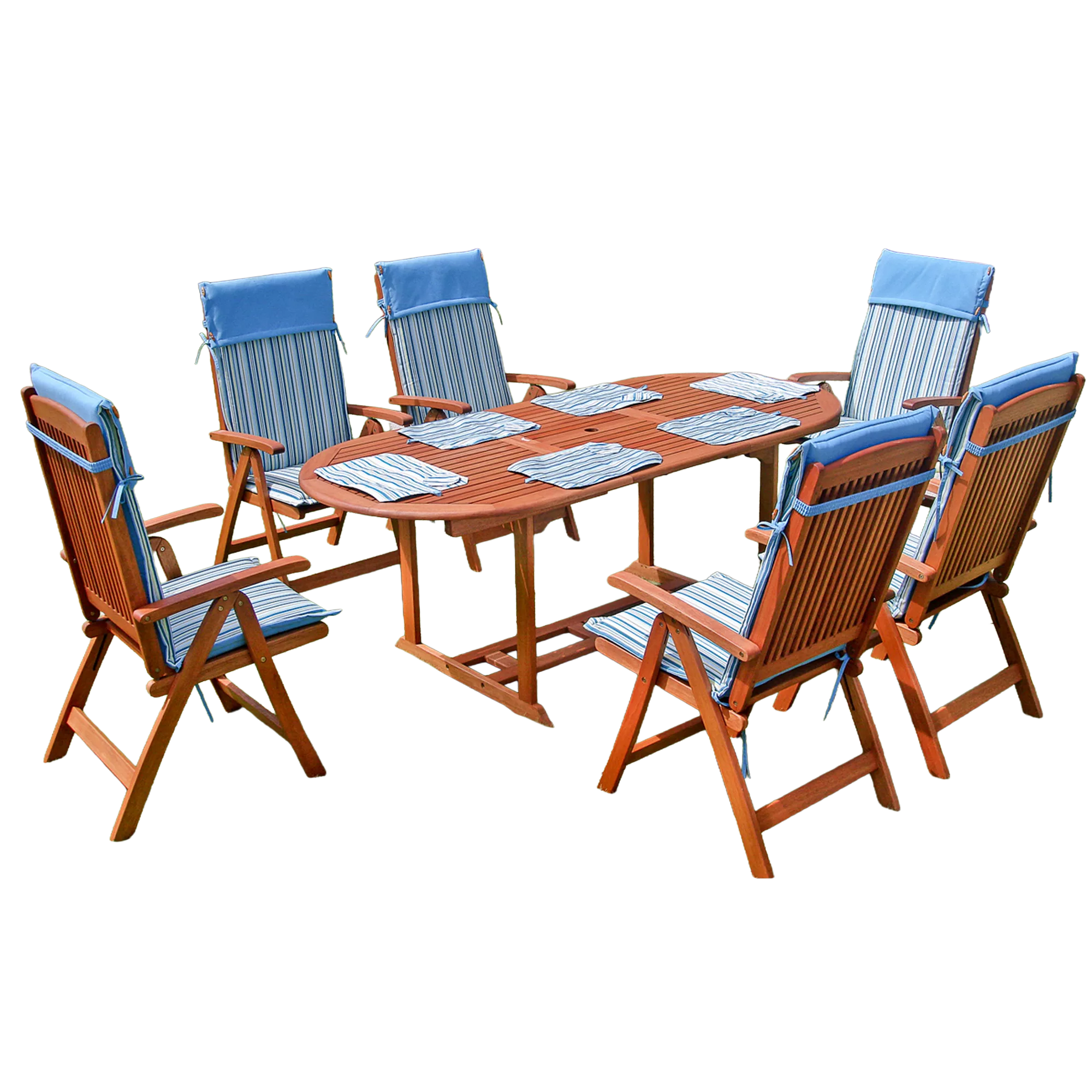 Gartenmöbelset 'Stockholm' für 6 Personen Eukalyptusholz