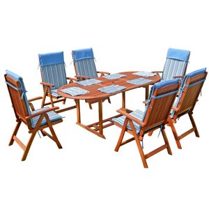 Gartenmöbelset 'Stockholm' für 6 Personen Eukalyptusholz