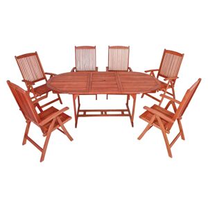 Gartenmöbelset 'Stockholm' für 6 Personen Eukalyptusholz