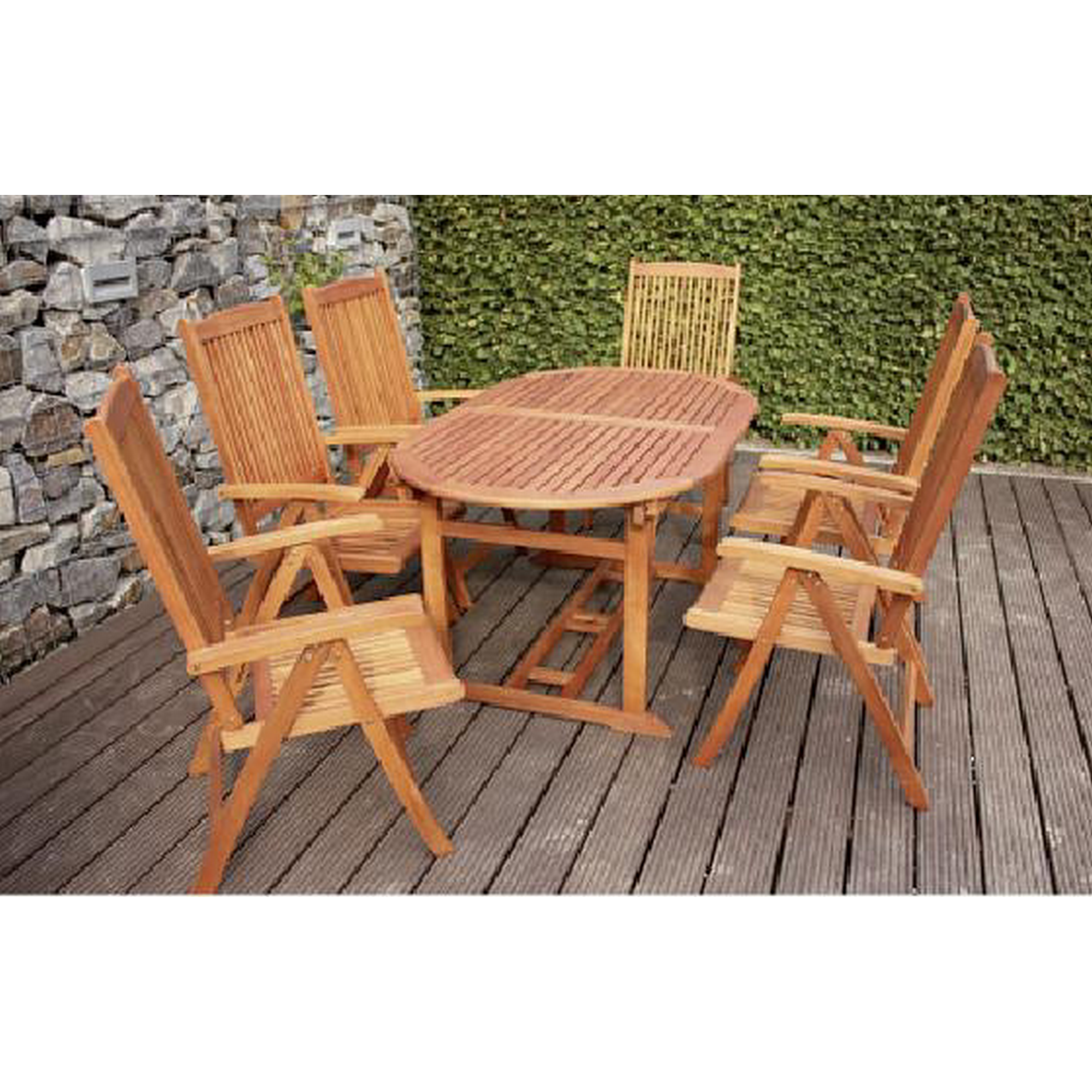 Gartenmöbelset 'Stockholm' für 6 Personen Eukalyptusholz