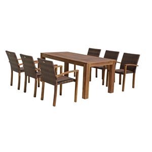 Gartenmöbel-Set 'Topeka' braun 7-teilig