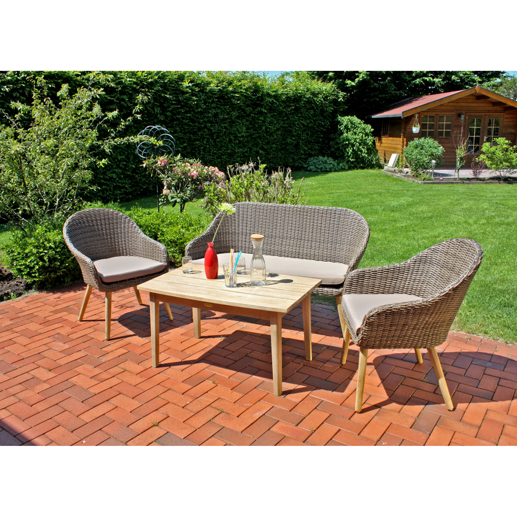 Gartenmöbelset 'Pueblo' für 4 Personen Akazienholz