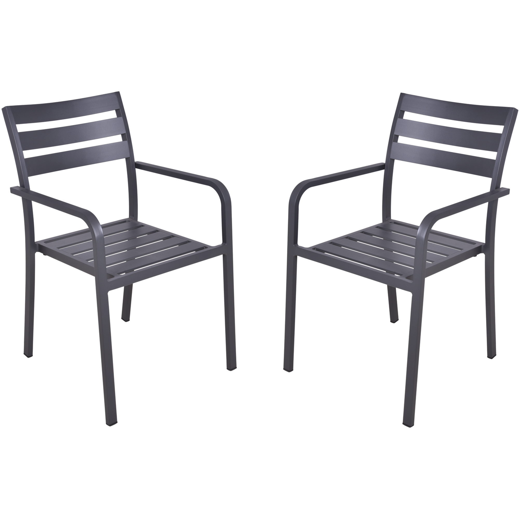 Gartenstuhlset 'Treviso' stapelbar Aluminium anthrazit 2 Stück