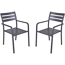 Gartenstuhlset 'Treviso' stapelbar Aluminium anthrazit 2 Stück