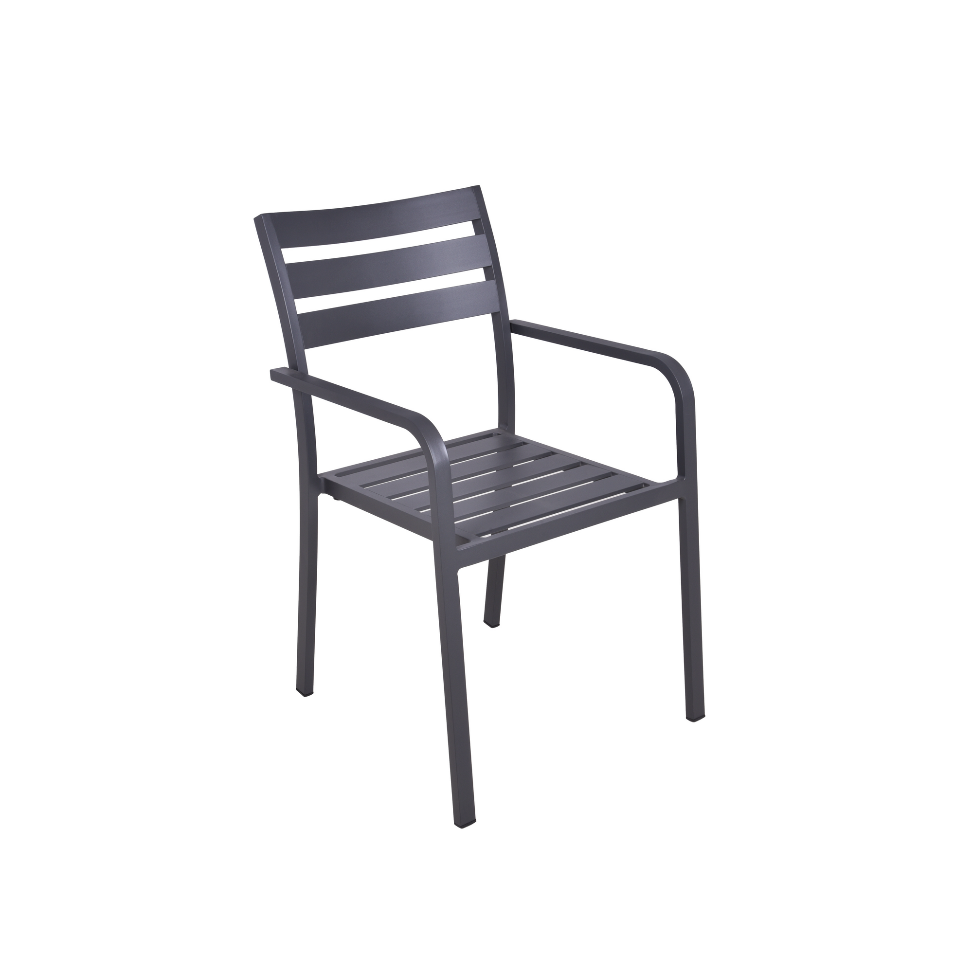 Gartenstuhlset 'Treviso' stapelbar Aluminium anthrazit 2 Stück