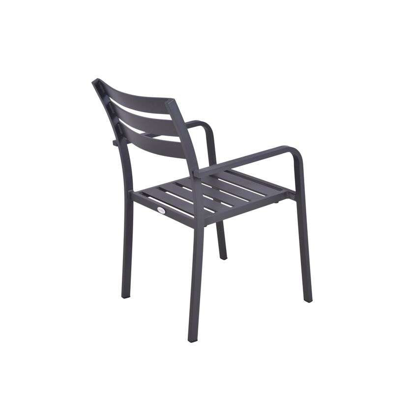 Gartenstuhlset 'Treviso' stapelbar Aluminium anthrazit 2 Stück