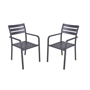 Gartenstuhl-Set 'Treviso' anthrazit 2-teilig