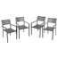 Gartenstuhl-Set 'Treviso' anthrazit 4-teilig
