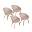 Gartenstuhlset 'Arvada' Aluminium/Akazienholz beige 4 Stück