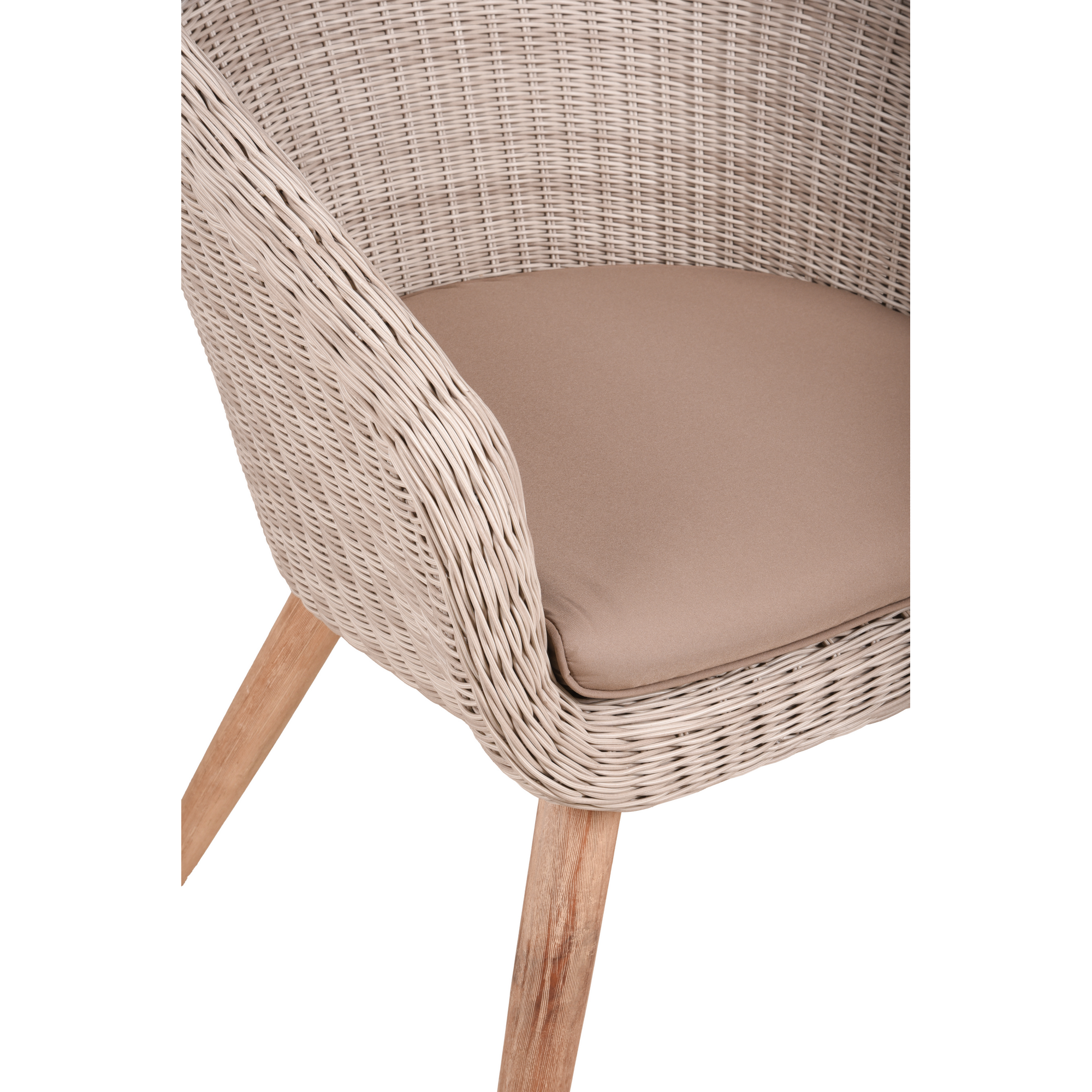 Gartenstuhlset 'Arvada' Aluminium/Akazienholz beige 4 Stück