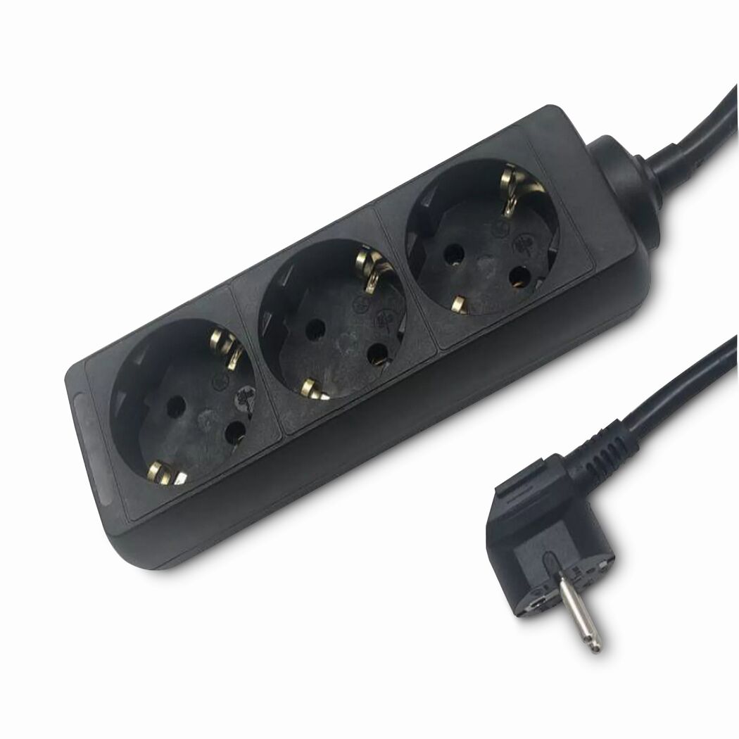 Steckerleiste 1,4 m schwarz 3-fach