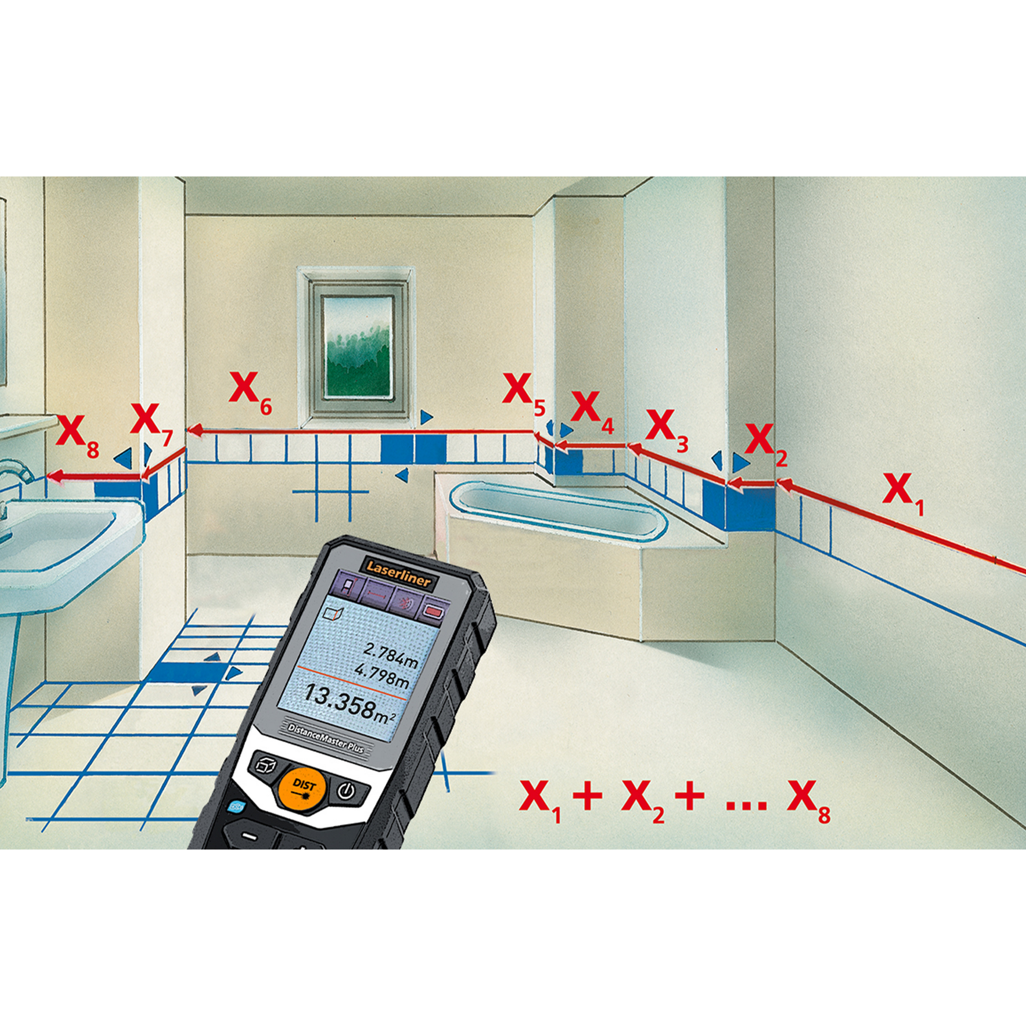 Laser-Entfernungsmesser 'DistanceMaster Plus 80' mit Tasche