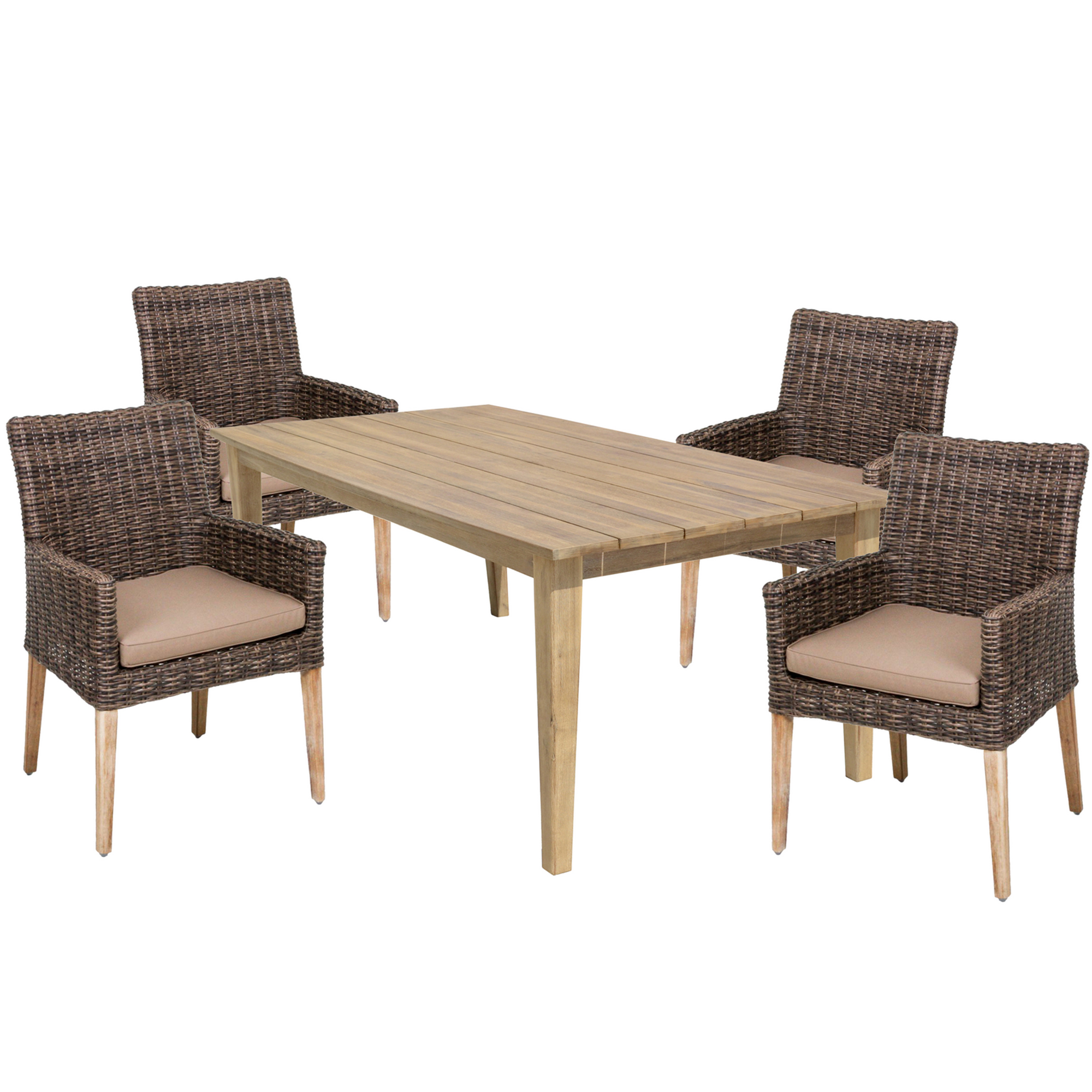 Gartenmöbelset 'Norvell/Visalia' für 4 Personen Akazienholz